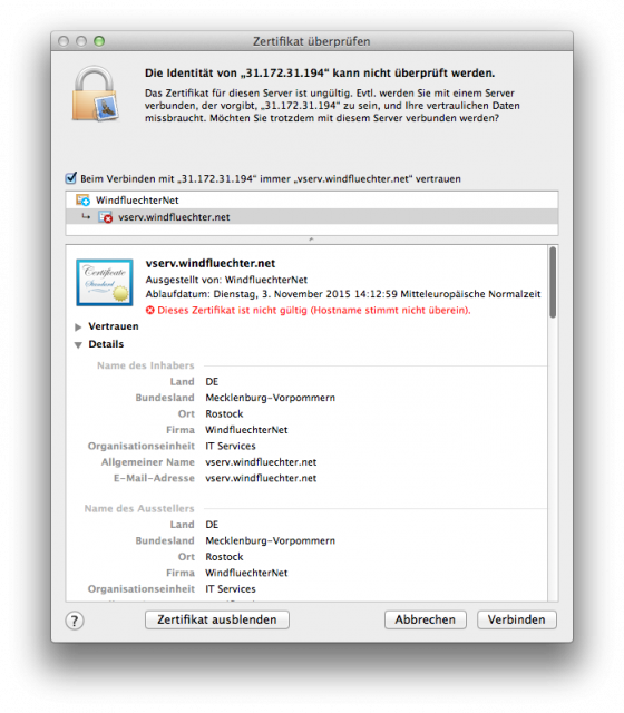 Neues SSL-Zertifikat für Mail & Webmail